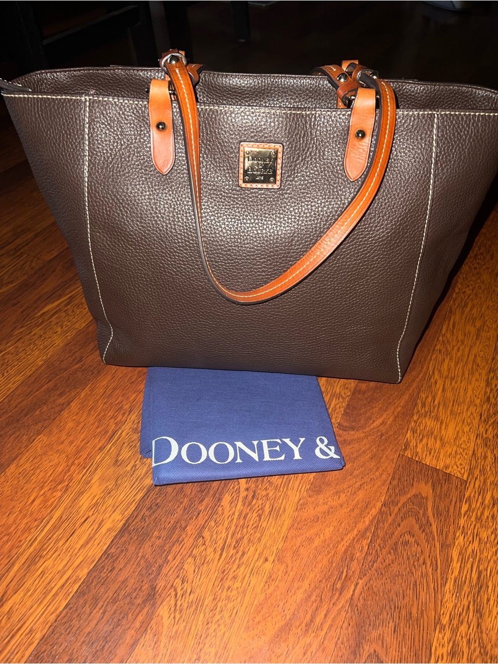 Dooney & Bourke Chocolate Pebble Tote-Medium